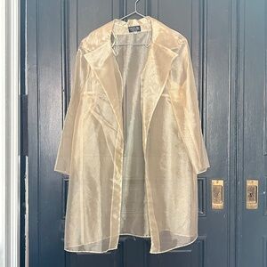 Vintage champagne colored translucent trench jacket